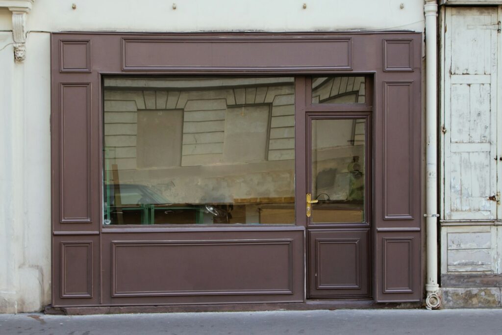 Storefront window being photographed to add to a Google Business Profile listing