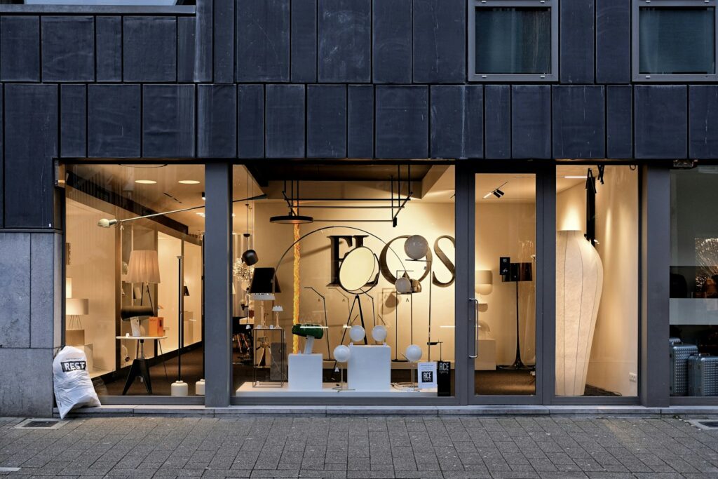 Minimalist storefront signage, representing how a business chooses the right category for its storefront